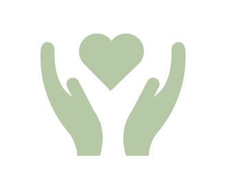 Hands holding a heart together