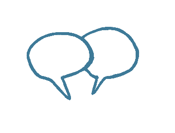 Two speech bubbles in conversation