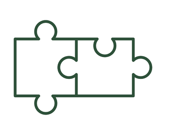 Two puzzle pieces fitting together